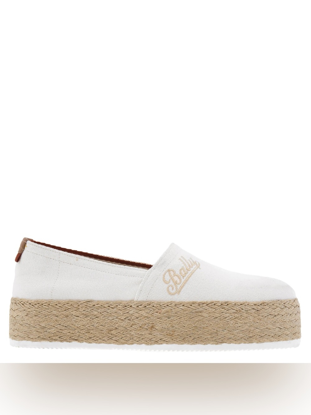 Bally Felly Logo Cotton Espadrilles White Tan Platform  Fall Designer Size 8